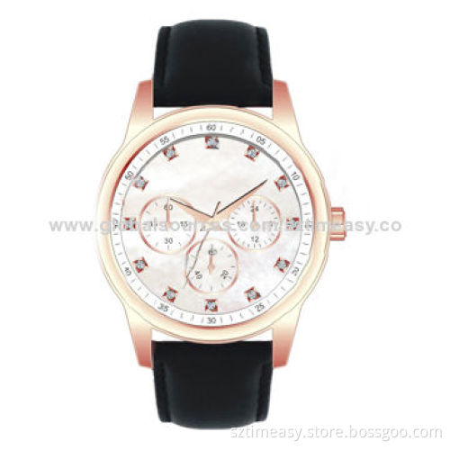 Metal watch with fake three eyes function movement, hot sale